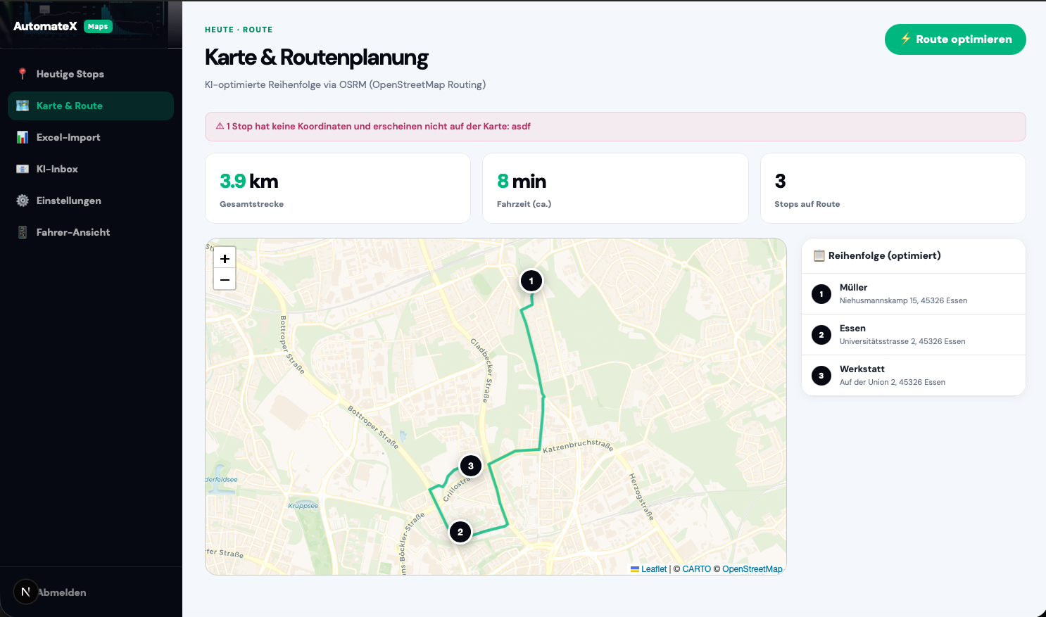 AutomateX Route